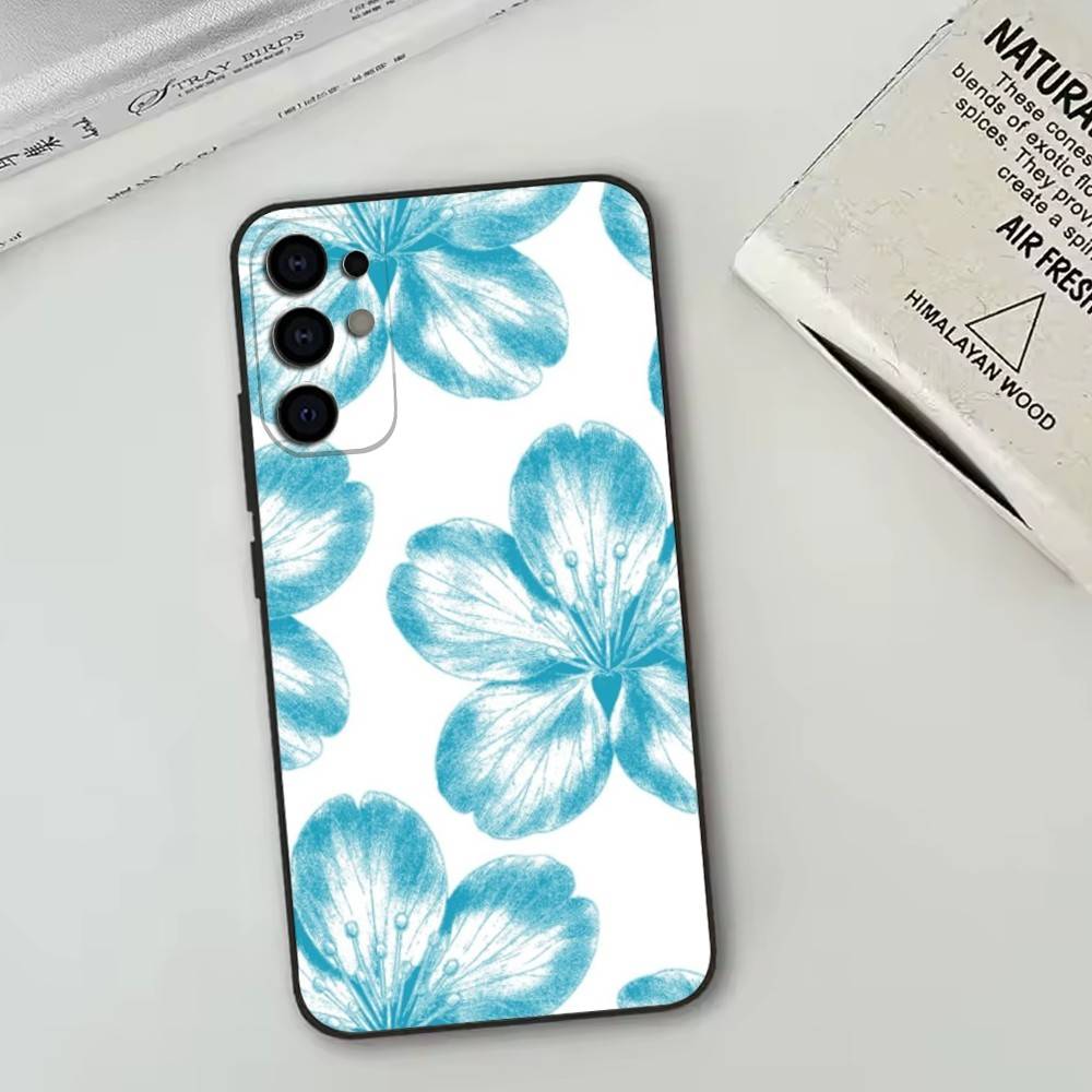 

Flower Pattern Phone Case For Samsung S25,S24,S21,S22,S23,S30,Ultra,S20,Plus,Fe,Soft Silicone Black Cover Samsung S24fe