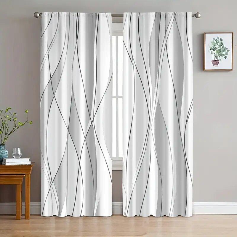 Moderne gestreifte Vorhänge mit Druck, Fensterdekoration, Heimdekoration, Raumdekoration