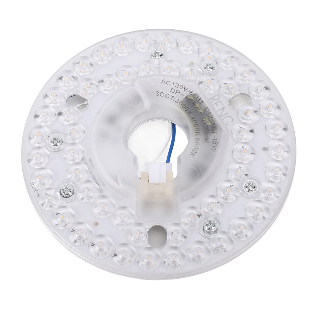 4.92 Inch LED Ceiling Fan Light Retrofit Kit 18W 3CCT 3000K 4000K 6000K Dimmable Round Ceiling Light Replacement PC