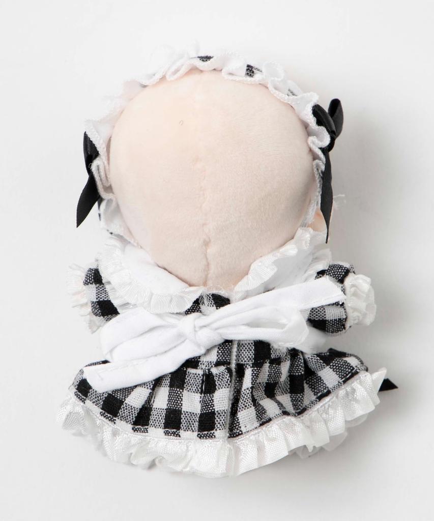 WEGO Plush Kigurumi, 10cm, Plush Clothes, Costume, Plush Toy, Oshikatsu Goods, Gift, Women's, Size F, Type C (Gingham Check Maid Set), Pattern 1