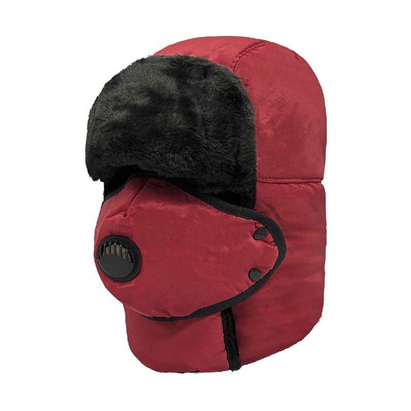 Winter Windproof Unisex Fleece Lined Hat With Face Ear Coverage Cycling Outdoor Activities