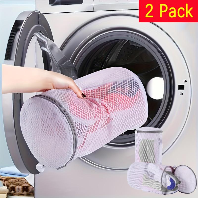 

2 Shoe Washing Bags, Mesh Sneaker Laundry Bags with Honeycomb Fabric& Gray Zipper,Durable Breathable Shoe Cleaner Bags