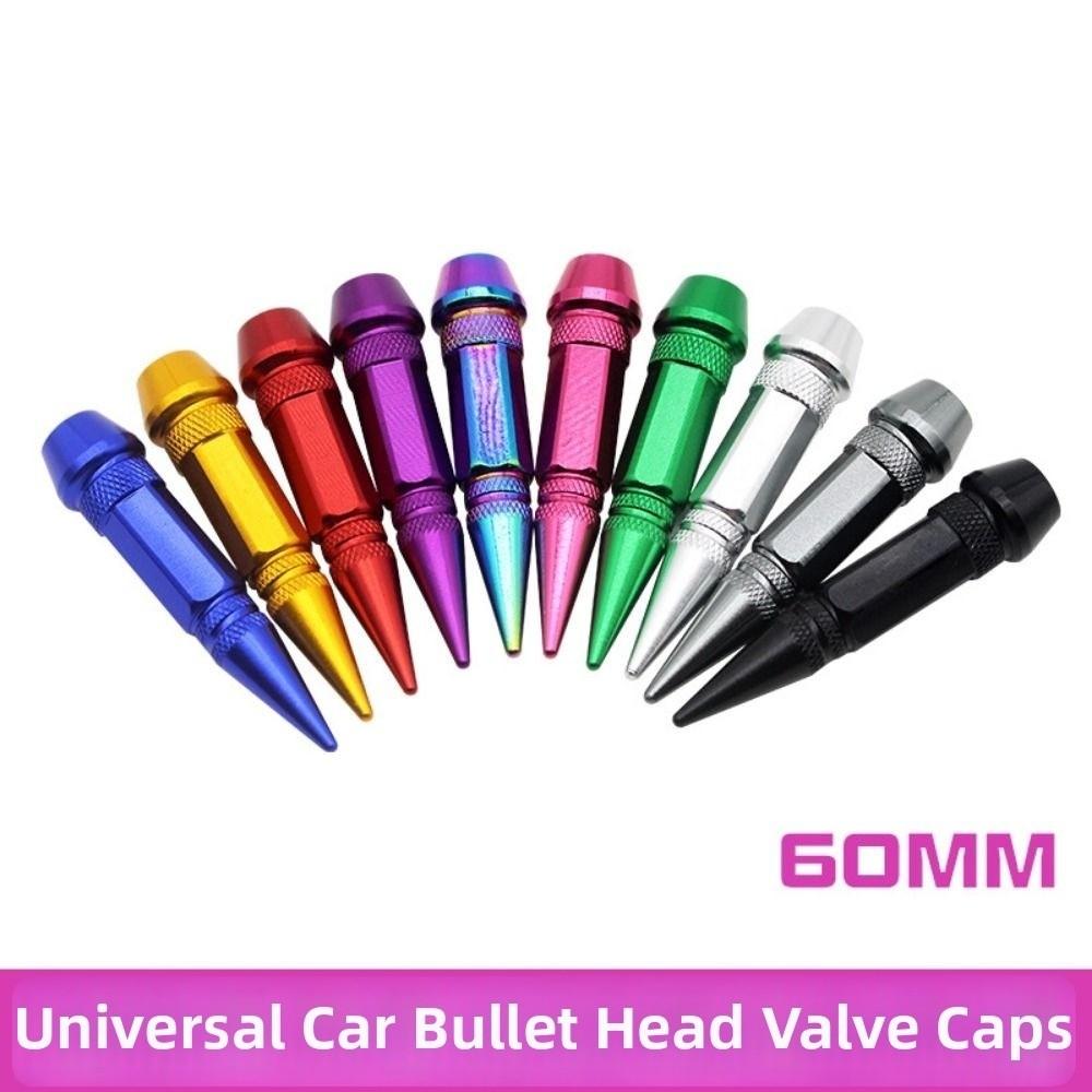 4pcs 60mm Pointed Valve Tips Universal Auto Parts Car Tires Valve Caps Bicycle and Motorcycle