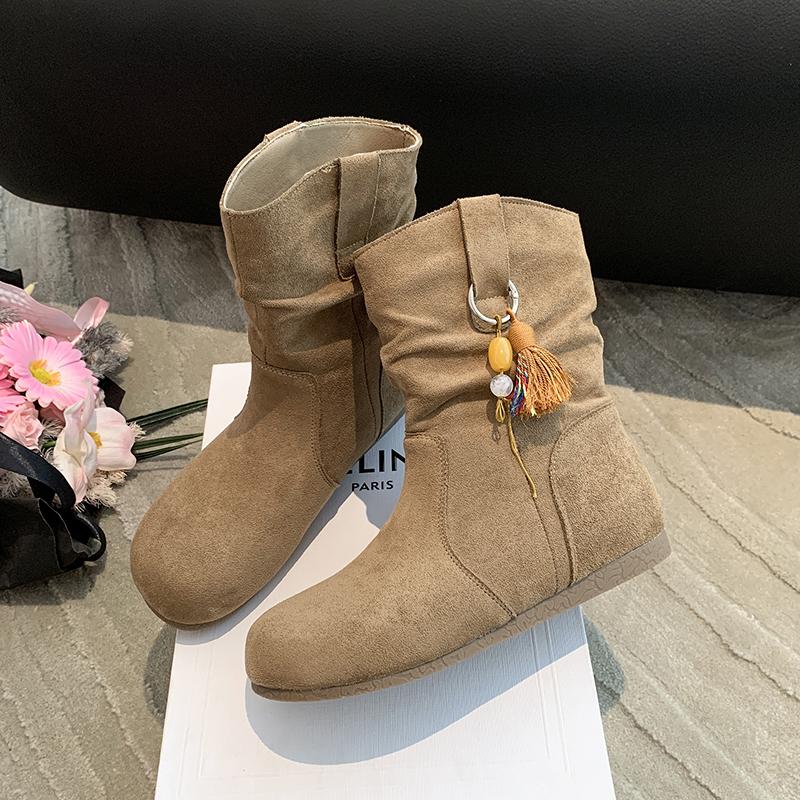 Fashion National Style Retro Short Boots for Women 2025 Autumn New Style Short Boots