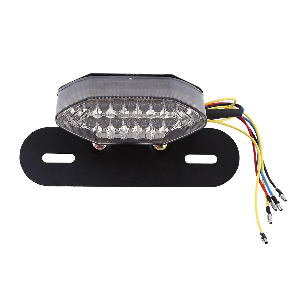 

16 LED Motorcycle Quad ATV Tail Turn Signal Brake License Plate Integrated Light 12V Gray