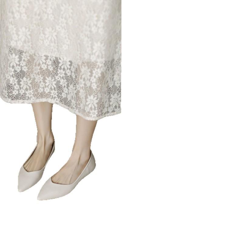 2025 new leather flats pointed women's shoes soft leather soft sole single shoes not tired feet professional black work shoes