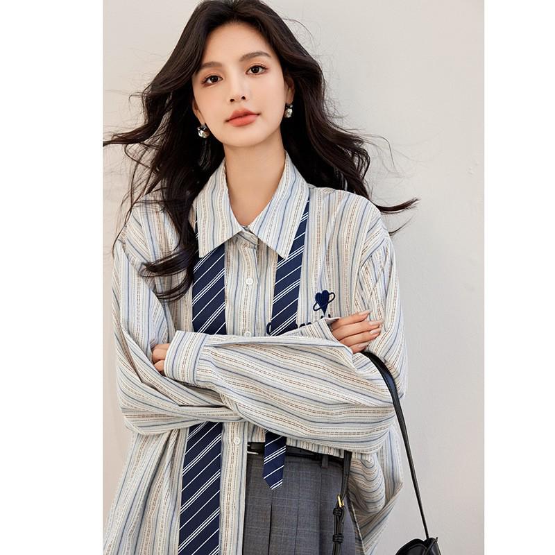 

Рубашка с длинным рукавом в полоску American Vintage - Стиль преппи, Новинка Весна 2024 Medium