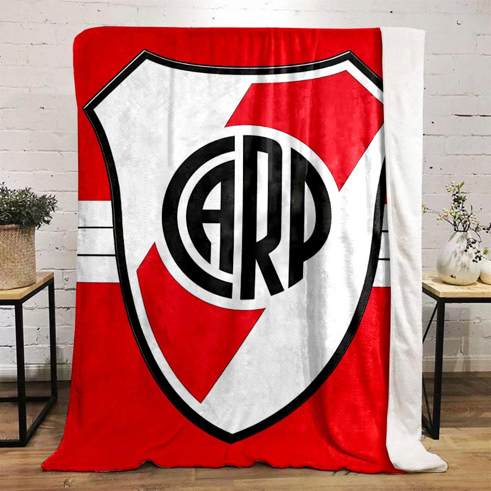 A shield with red diagonal stripes and bold "CARP" letters in the center. for all seasons blanket lunch break throw gift