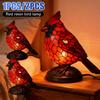 1-2PCS Euro-style Red Bird Night Light Soft Light Eye Protection Creative Animal Table Lamp For Study Bedside Desktop Ornaments