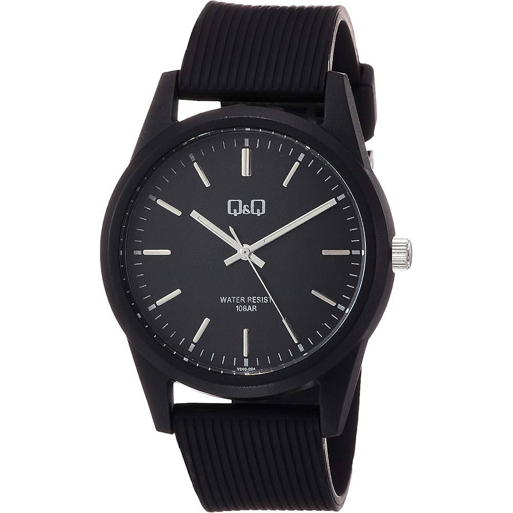 Citizen Q&Q Analog Waterproof Watch with Rubber Strap 40mm Men s Black