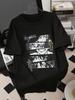 Stylish Unisexs Casual Round Neck Short Sleeve 220g 100 Cotton Graphic Tee 1pcs Black Anime Digital