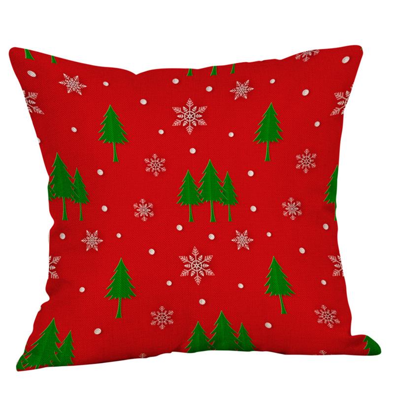 Christmas Red Pattern Sofa Throw Pillow Cover – Festive Cushion for Living Room Decor 45x45 cm