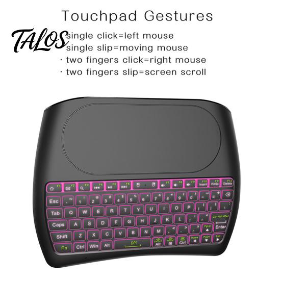 D8 Mini Barevná Podsvícená Bezdrátová Klávesnice Vzduchová Myš Touchpad pro Chytrý Televizor