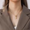 European & American Multi-layer Titanium Steel Necklace with Non-fading OT Buckle Clasp - Versatile Stackable Pendant for Women
