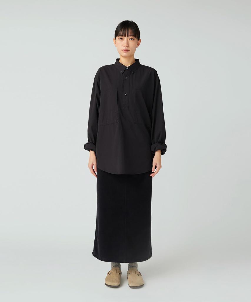 Snow Peak Organic Cotton Pullover Shirt Long and Size Black SH-25AU004, Sleeve, Men's Women's, XL,