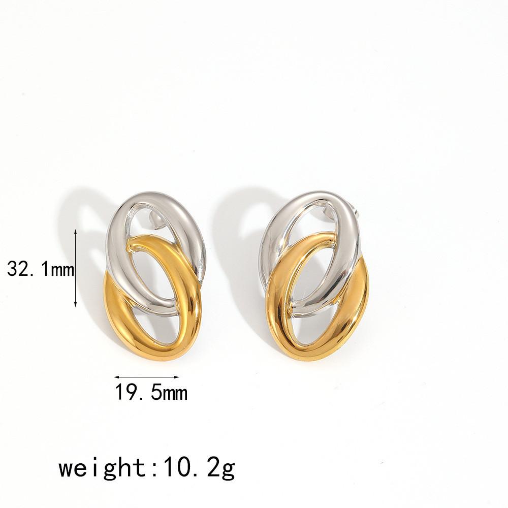 Boucles d'oreilles géométriques modernes en acier inoxydable pour femmes avec surface plaquée et look élégant