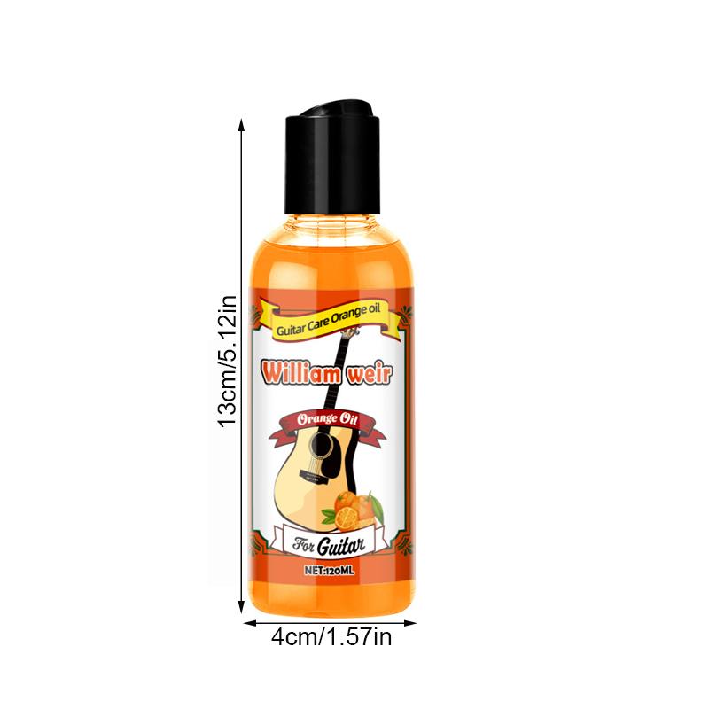 Kit de Soin pour Touches de Guitare 120 ml Huile Nettoyante Polish pour Guitare Erhu Violon Huile de Polissage Orange avec Chiffon de Nettoyage