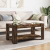 LED Coffee Table Smoked Oak 93 x 53 x 45 cm Wood Based Material