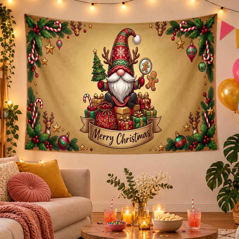 Weihnachtsthema Wandteppich, Xmas Wandbehang, Feiertags-Heim Schlafzimmer Dekoration
