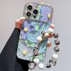 Large Windows Suitable for Apple 12PRO Electroplated Flower Mobile Phone Case IPhone 15XSMAX Protective Case Anti Fall Oil Painting