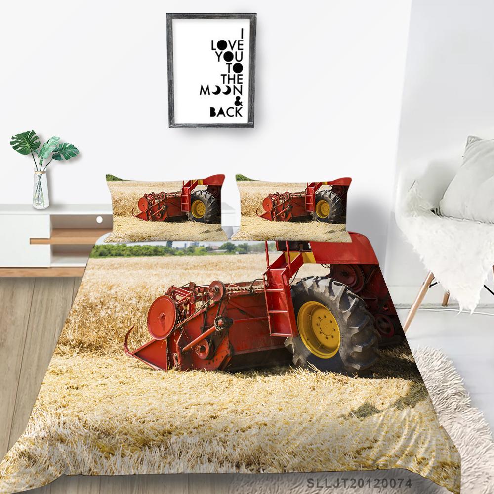 2023 New Style 3D Printing Duvet Cover Highend Home Bedclothes Agricultural Vehicle King Size Bedding Soft Quilt Cover Luxury Bedding Sets