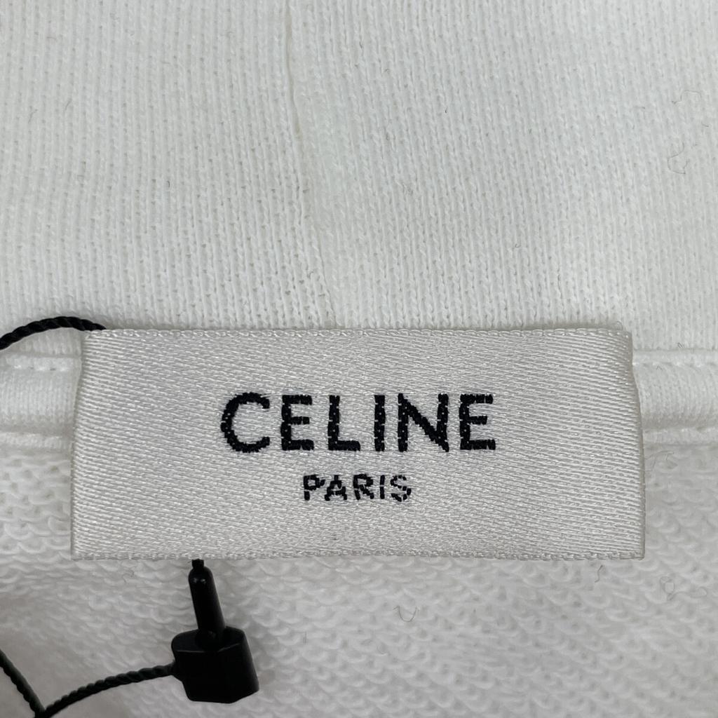 Celine White 2Y668670Q Sweatshirts Hoodie Oversized Shirt Tops S whiteUsed