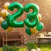 32 Inch Green Number Foil Balloons 0-9 Jungle Safari Theme Soccer Party Decor Kid Boy 1st Birthday Dinosaur Baby Shower Supplies