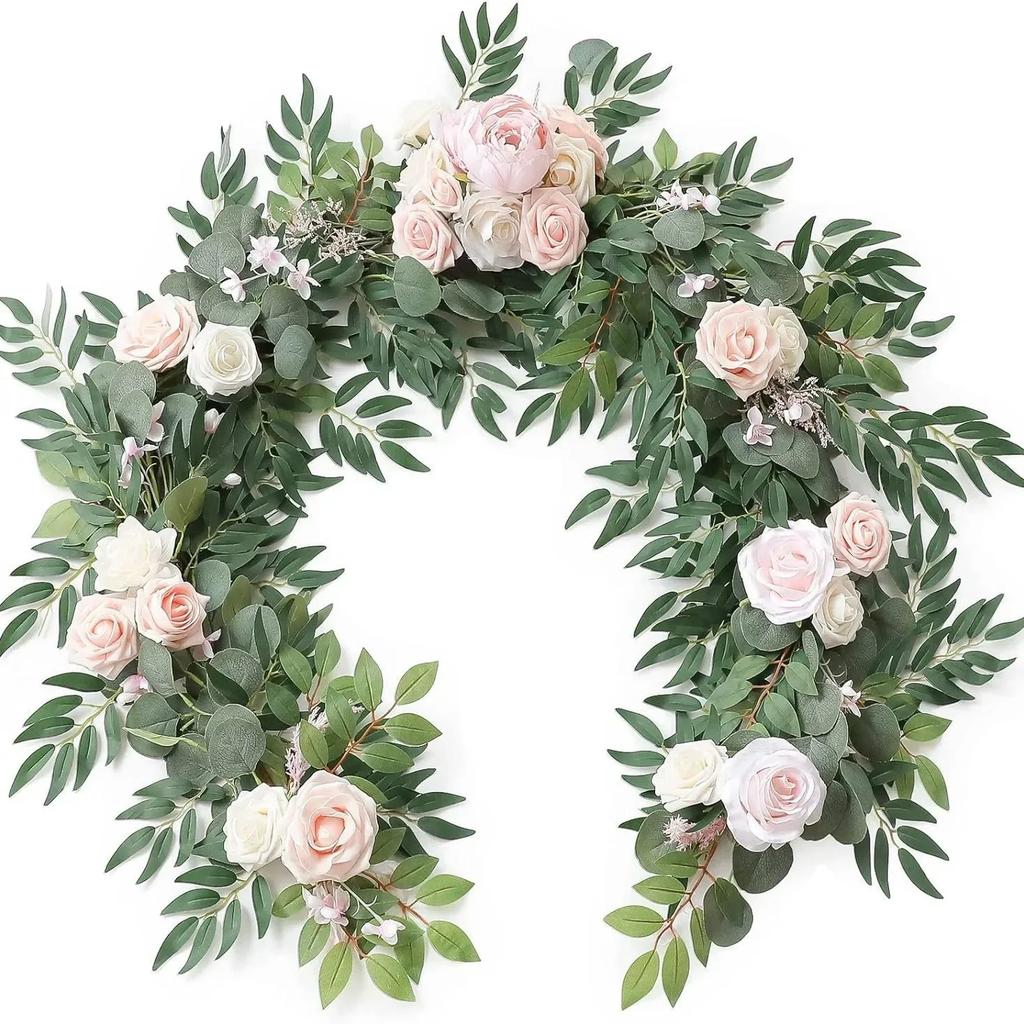 180CM Artificial Eucalyptus Willow Leaf Vine Wedding Wall Decoration Green Plant Dining Table Arrangement Eucalyptus Leaves