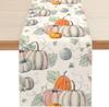 Fall Thanksgiving Pumpkin Linen Table Runner Tabletop Decor Autumn Harvest Kitchen Dining Table Runner Holiday Party Decor
