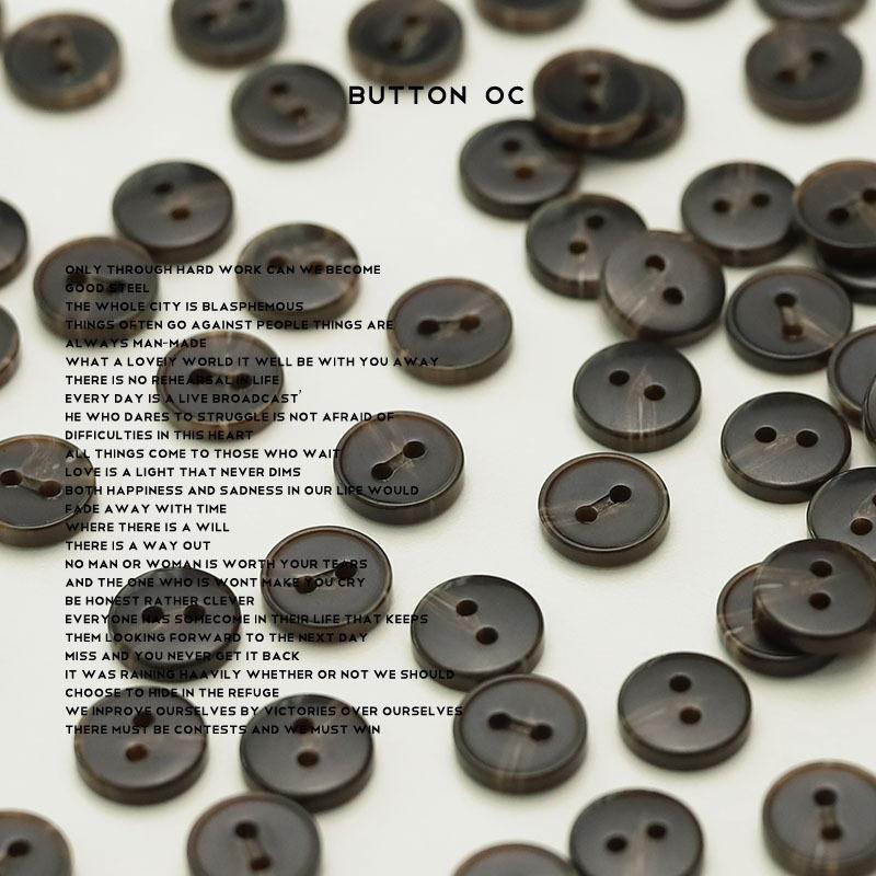 Two Eyes Resin Buttons Brown Beige Shirt Sleeve Collar Buttons Children'S Clothing Long Sleeve Knitted Cardigan Clothing Accessories