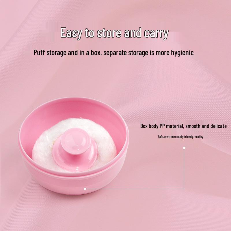 Portable Baby Powder Box with Special Puff Pad for Newborn Prickly Heat