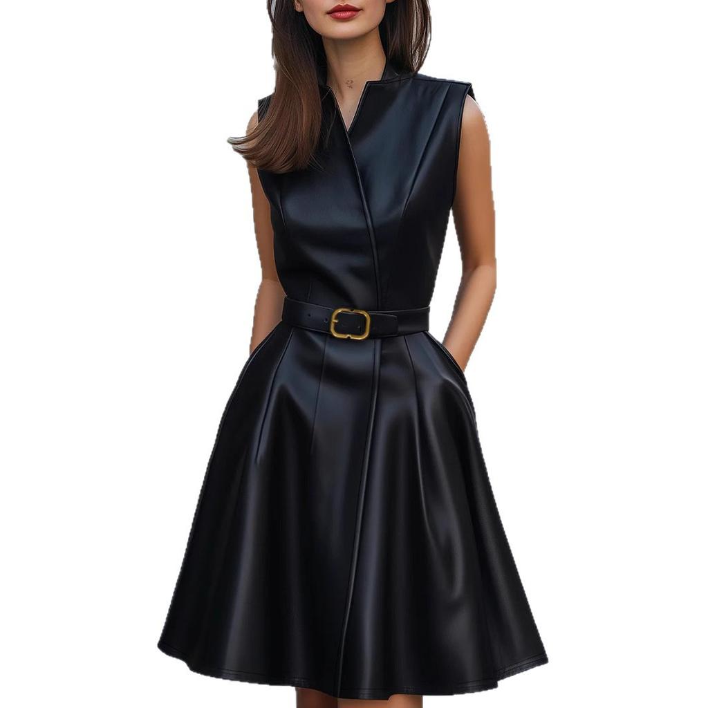 2025 Hot Selling New Fashionable French Style Sleeveless Waist Dress