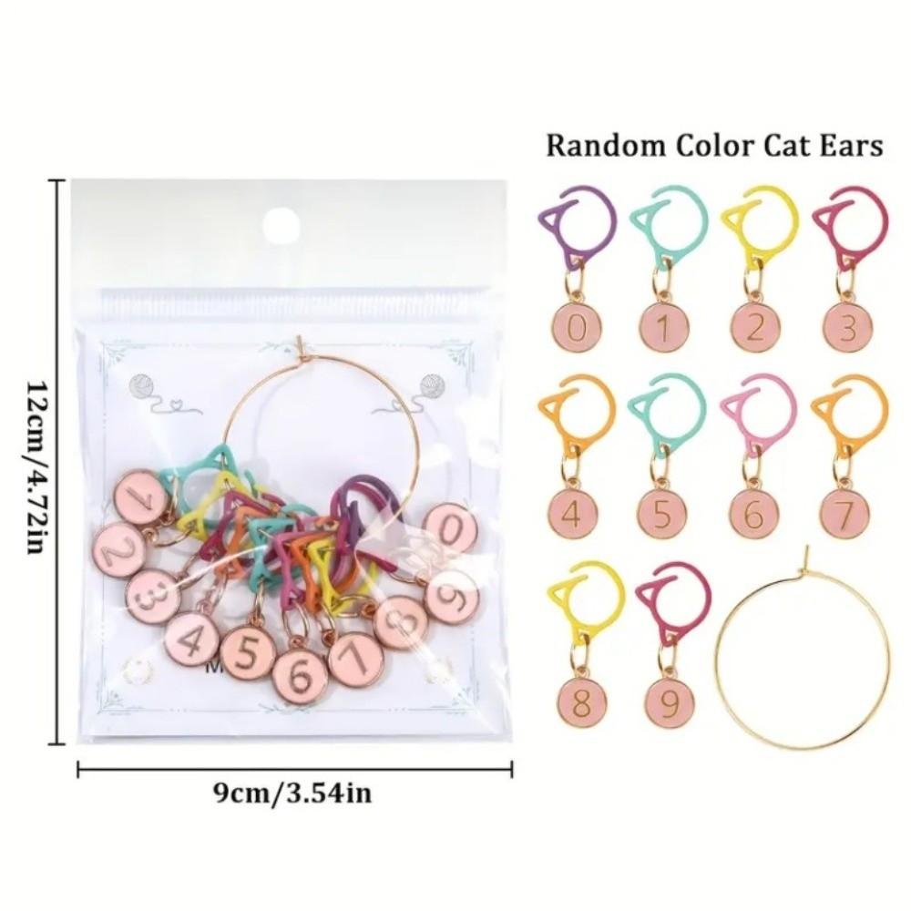 10Pcs/Pack Small Sweater Counter Mark Enamel Charm DIY Crochet Locking Stitch Markers Anti-Unlock Buckle Gourd Shape