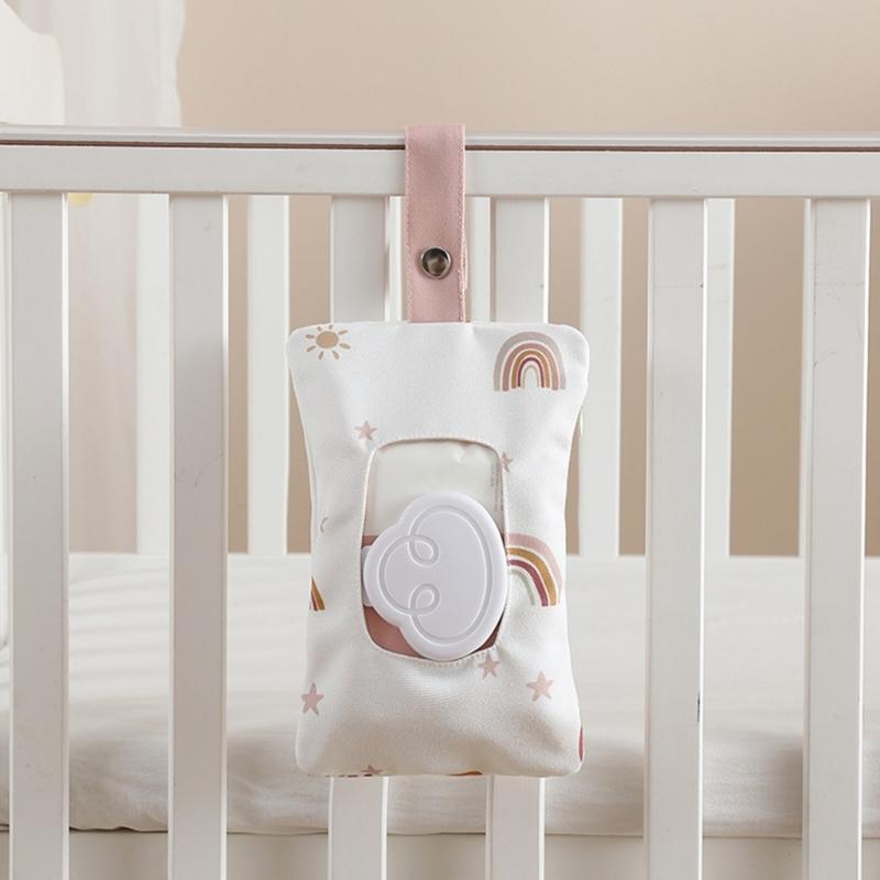 Baumwoll-Feuchttuchhalter Wiederverwendbarer Reise-Feuchttuchbehälter Tragbarer Feuchttuchspender Nachfüllbare Feuchttuchtasche mit Aufhängeschlaufe