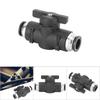 Schwarzer Pneumatikverbinder Manuelles Regelventil Doppelseitiges Schnellverbindungswerkzeug(BUC12 )