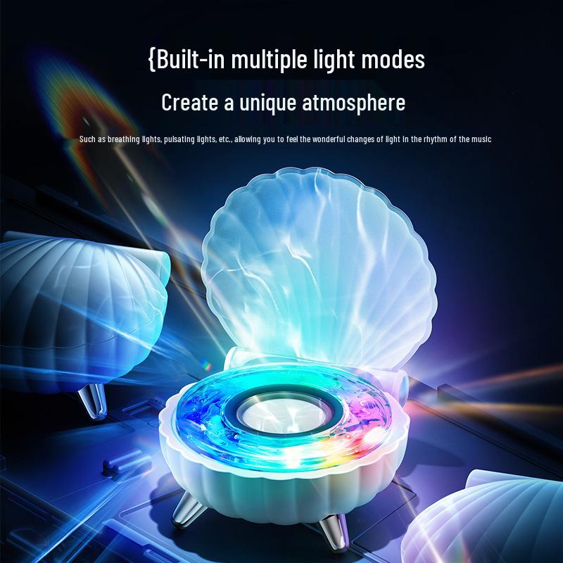 RGB Colorful Shell Mini Bluetooth Speaker - Portable Desktop Ornament