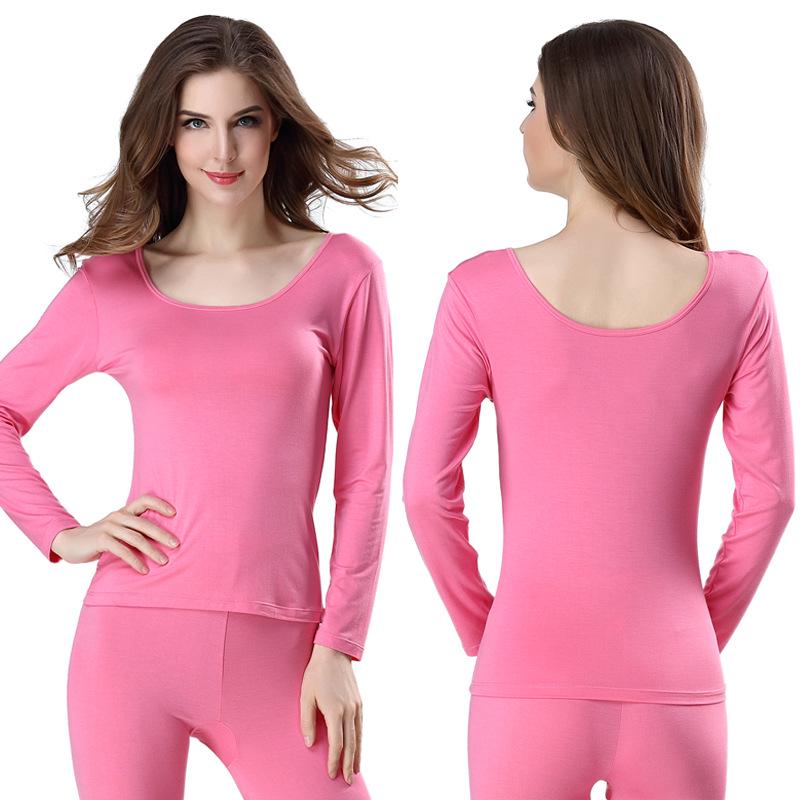 Women's Autumn Cotton Slim Fit Base Layer Set - Top and Pants