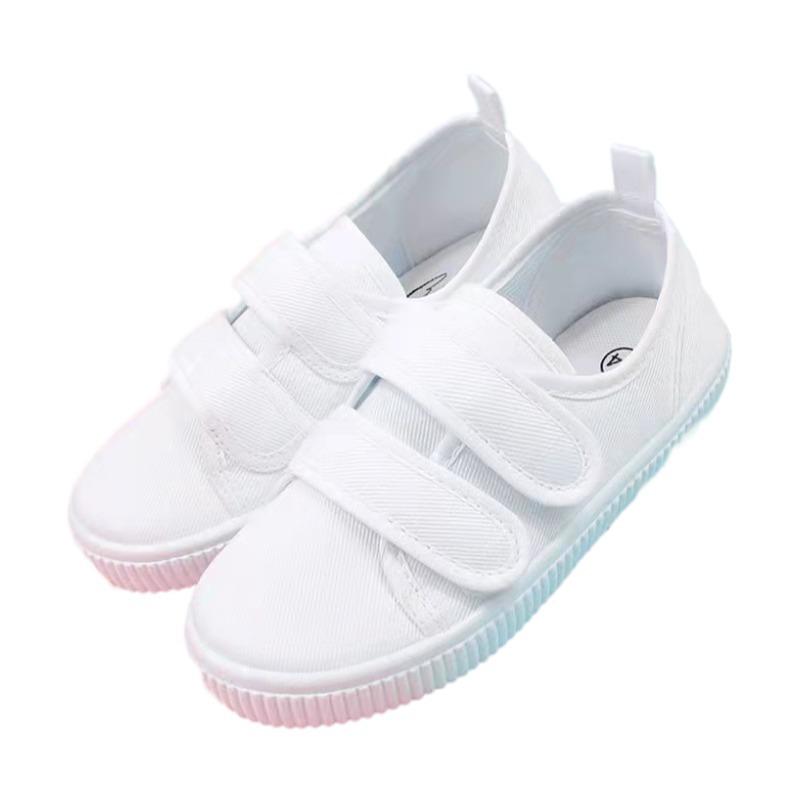 

2025 summer low-top solid-color children s little white shoes multi-color classmates soft-soled one-pedal kindergarten canvas shoes 33 yards inner length 21.5 cm