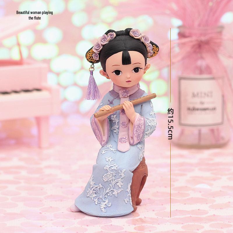 Boneca Princesa Estilo Antigo Xianci de Resina: Ornamento de Mesa Elegante e Presente para Menina