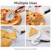2PCS Pizza Cutter and Pie Server Set Stainless Steel Wheel Slicer Cake Shovel with Finger Guard Ergonomic Handle Kitchen Tool