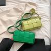 2025 New Fashion PU Woven Pillow Bag - Small Square Crossbody, Waist, and Chest Bag for Women