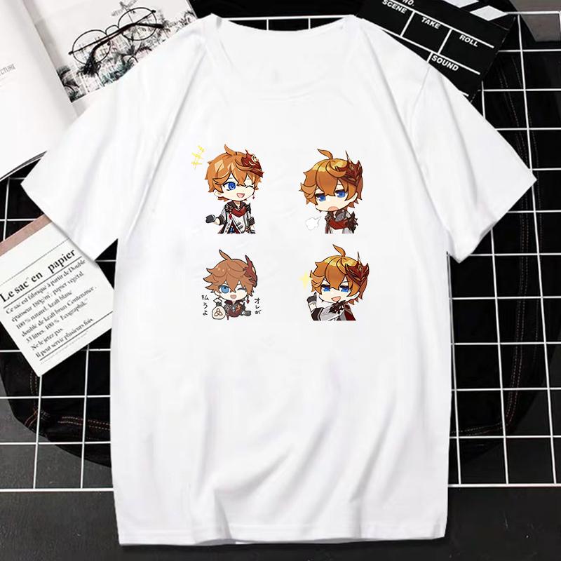 New Game Genshin Impact Graphic T Shirts Japanese Style Kawaii Anime Tops Woman Oversized Casual Streetwear Femininas Camisetas