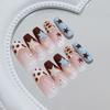 French Style False Nails With Star Decoration 24 Pieces Set For Party And Wedding