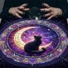Tarots Tablecloth Altars Cloth Moon Cat Pattern Astrology Tablecloth Divinations Card Cloth Tapestry Wall Decoration