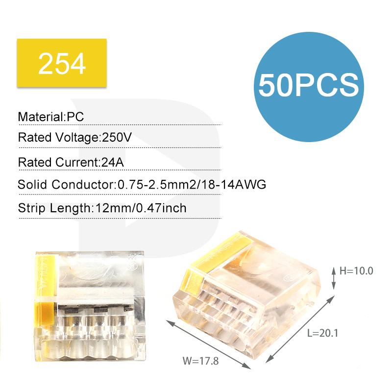 Mini Quick Splicing Wire Connector Hard Wire Straight Insertion 2/3/5/6/8pin Compact Conductor Terminal Block Junction Box