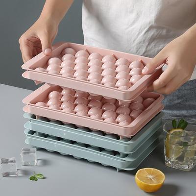 3D Round Ice Cube Tray With Lid Plastic Diamond Style Mold Refrigerator Spherical DIY Moulds Ball Maker Kitchen Tools