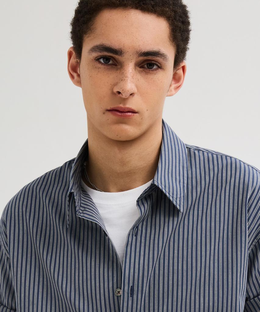 LEIRE Essential Striped Short Sleeve Shirt [Navy]