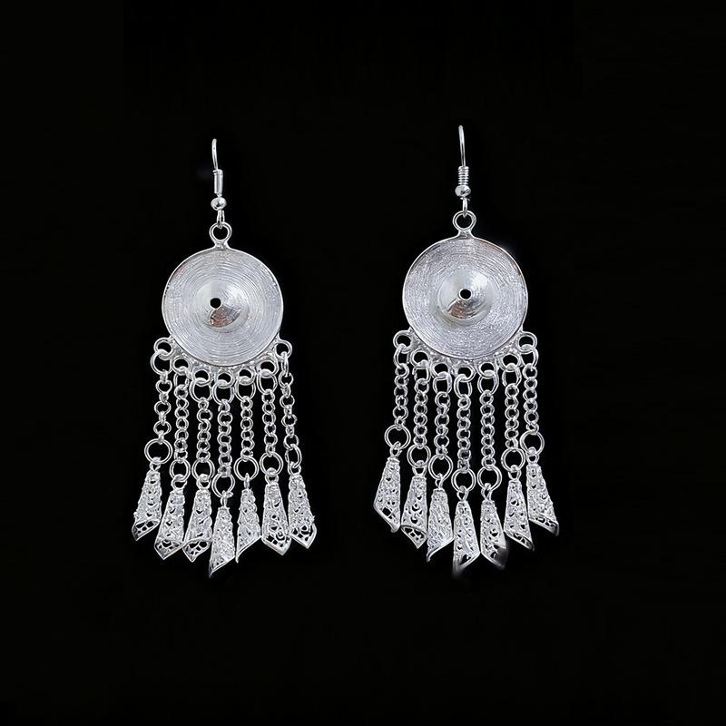 Ethnic style earrings Alloy silver-plated Miao ethnic minority Dong Yi earrings Earrings
