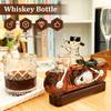 Szklana butelka na whisky Mustang 300 ml ze szkła borokrzemowego Butelka silnika motocyklowego Butelka na whisky z dwoma silnikami w kształcie litery V Akcesoria barowe