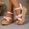 Fashion 2025 NEW Wedge Sandals Woman Platform Bow Design Summer High Heel Shoes Female Sandal Heels Shoes For Woman
